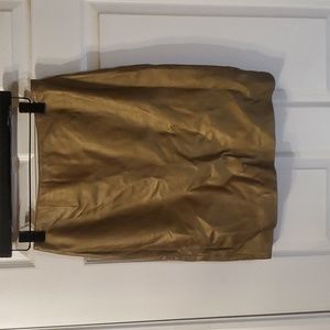 Newport News Vintage gold leather lined skirt- Has Matching Jacket Too